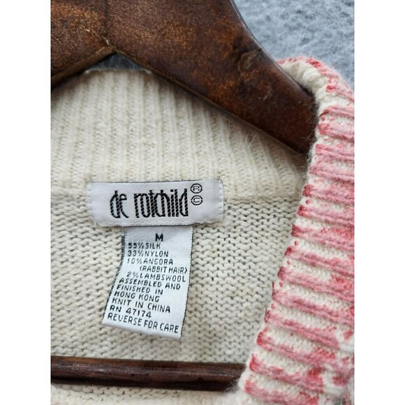 Vintage De Rothchild Floral Sweater M Silk/Nylon/Angora/Wool Blend Soft Pastel L - Picture 2 of 4